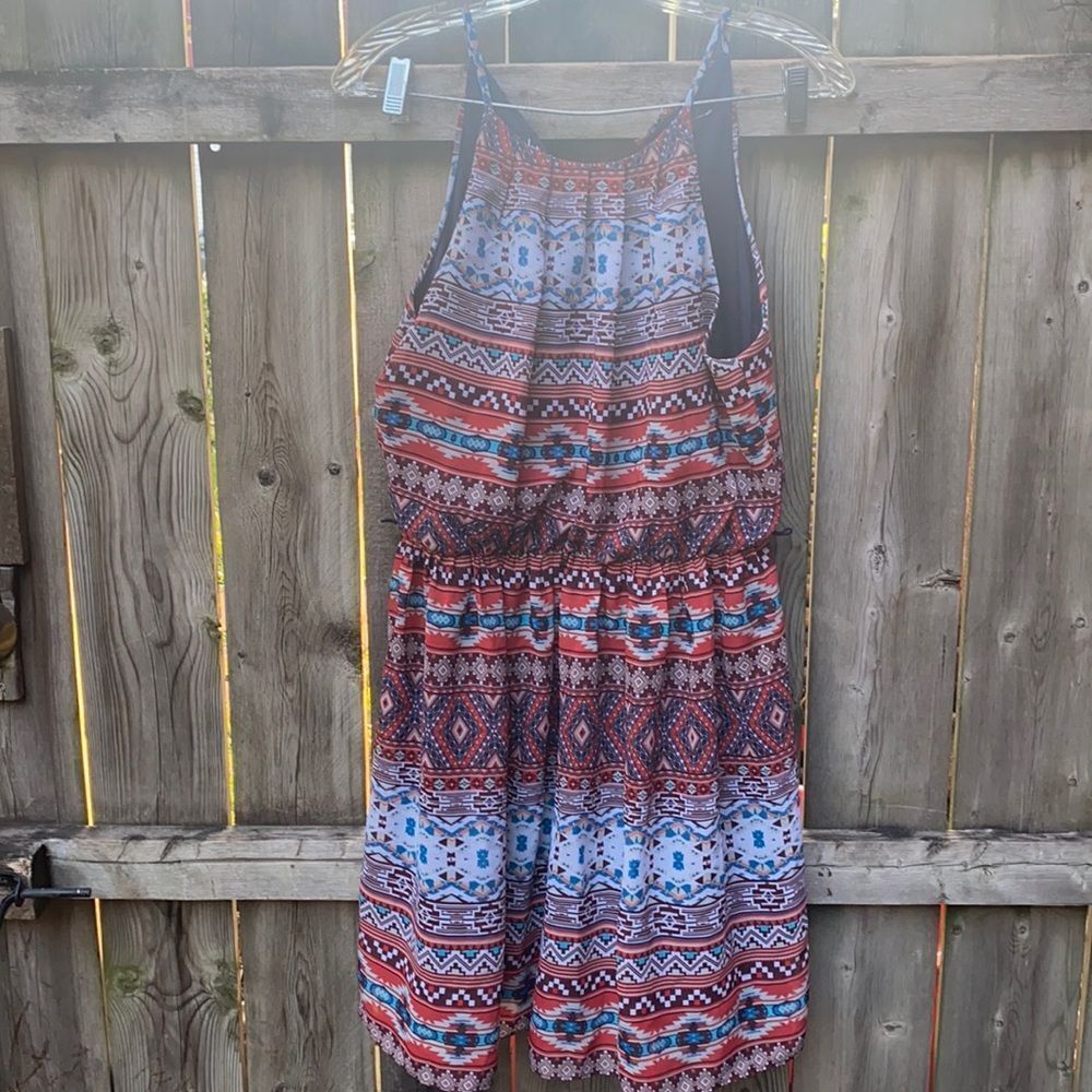 By & By Aztec print dress sz. L